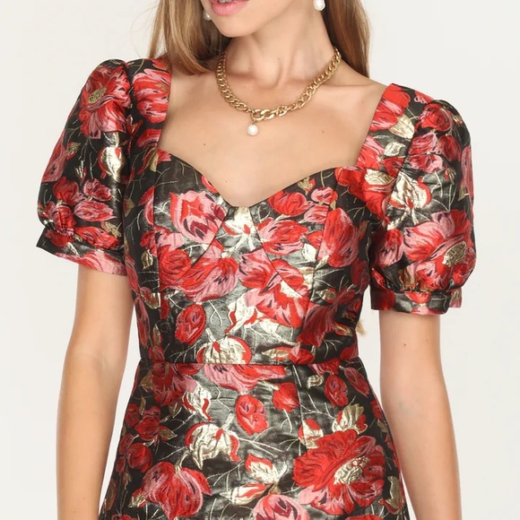 Super pretty ADELYN RAE

CLARIS PUFF SLEEVE JACQUARD MINI DRESS sz 4 - Picture 5 of 14